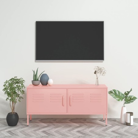 vidaXL Mueble para TV de acero rosa 105x35x50 cm