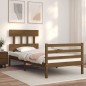 vidaXL Estructura cama y cabecero madera maciza marrón miel 100x200 cm