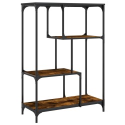 vidaXL Estantería madera de ingeniería acero roble ahumado 81x36x115cm