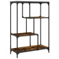 vidaXL Estantería madera de ingeniería acero roble ahumado 81x36x115cm vidaXL Estantería madera de ingeniería acero roble ahumado 81x36x115cm