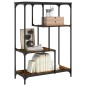 vidaXL Estantería madera de ingeniería acero roble ahumado 81x36x115cm vidaXL Estantería madera de ingeniería acero roble ahumado 81x36x115cm