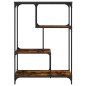 vidaXL Estantería madera de ingeniería acero roble ahumado 81x36x115cm vidaXL Estantería madera de ingeniería acero roble ahumado 81x36x115cm