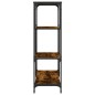 vidaXL Estantería madera de ingeniería acero roble ahumado 81x36x115cm vidaXL Estantería madera de ingeniería acero roble ahumado 81x36x115cm