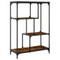 vidaXL Estantería madera de ingeniería acero roble ahumado 81x36x115cm vidaXL Estantería madera de ingeniería acero roble ahumado 81x36x115cm