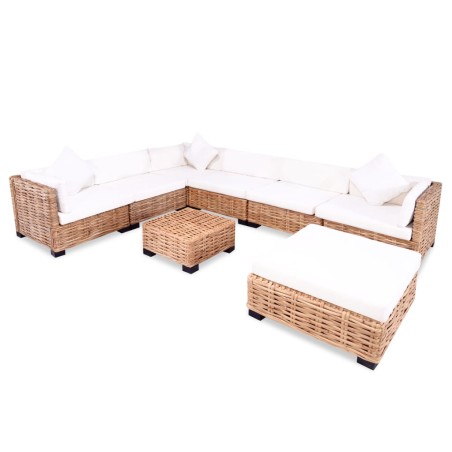 vidaXL Juego de sofás de 27 piezas ratán natural
