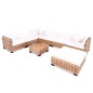 vidaXL Juego de sofás de 27 piezas ratán natural vidaXL Juego de sofás de 27 piezas ratán natural