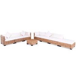 vidaXL Juego de sofás de 27 piezas ratán natural