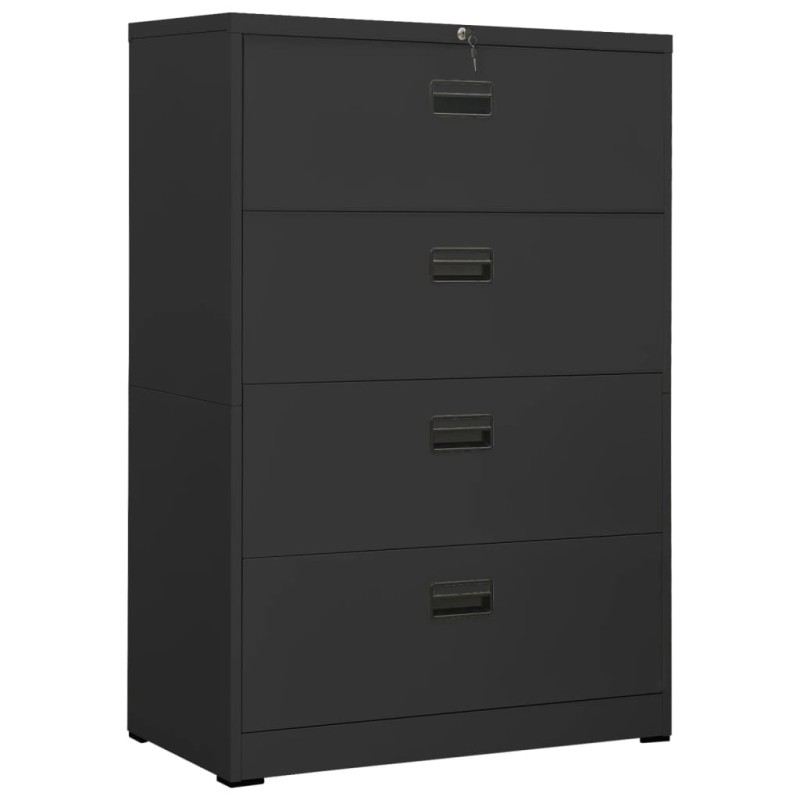 vidaXL Armario archivador de acero antracita 90x46x134 cm