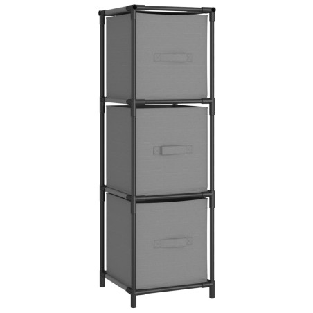 vidaXL Armario almacenaje de acero con 3 cajones tela gris 34x34x101cm