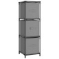 vidaXL Armario almacenaje de acero con 3 cajones tela gris 34x34x101cm