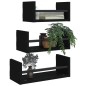 vidaXL Estantes de pared con barras 3 pzas madera de ingeniería negro vidaXL Estantes de pared con barras 3 pzas madera de ingeniería negro