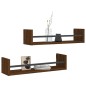 vidaXL Estantes de pared con barras 2 uds marrón roble 60x16x14 cm vidaXL Estantes de pared con barras 2 uds marrón roble 60x16x14 cm