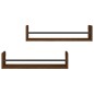 vidaXL Estantes de pared con barras 2 uds marrón roble 60x16x14 cm vidaXL Estantes de pared con barras 2 uds marrón roble 60x16x14 cm