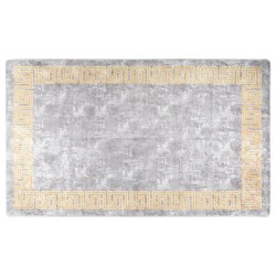 vidaXL Alfombra lavable antideslizante gris 120x180 cm