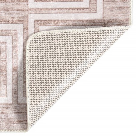 vidaXL Alfombra lavable antideslizante beige 160x230 cm
