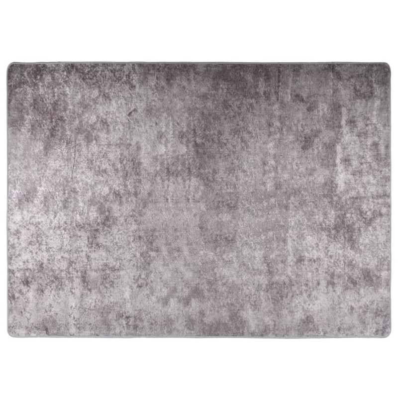vidaXL Alfombra lavable antideslizante gris 120x180 cm vidaXL Alfombra lavable antideslizante gris 120x180 cm