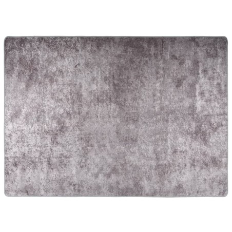 vidaXL Alfombra lavable antideslizante gris 120x180 cm