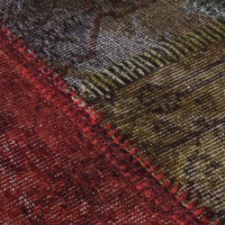 vidaXL Alfombra lavable patchwork antideslizante multicolor φ120 cm