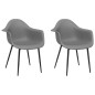vidaXL Sillas de comedor 2 unidades gris PP vidaXL Sillas de comedor 2 unidades gris PP