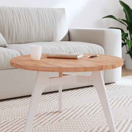 vidaXL Tablero redondo de madera maciza de haya Ø70x2,5 cm
