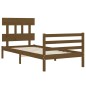 vidaXL Estructura cama y cabecero madera maciza marrón miel 100x200 cm