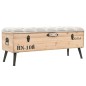 vidaXL Banco de almacenaje madera maciza de abeto 110 cm vidaXL Banco de almacenaje madera maciza de abeto 110 cm