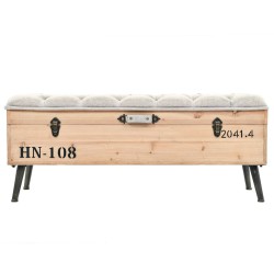 vidaXL Banco de almacenaje madera maciza de abeto 110 cm
