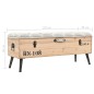 vidaXL Banco de almacenaje madera maciza de abeto 110 cm vidaXL Banco de almacenaje madera maciza de abeto 110 cm