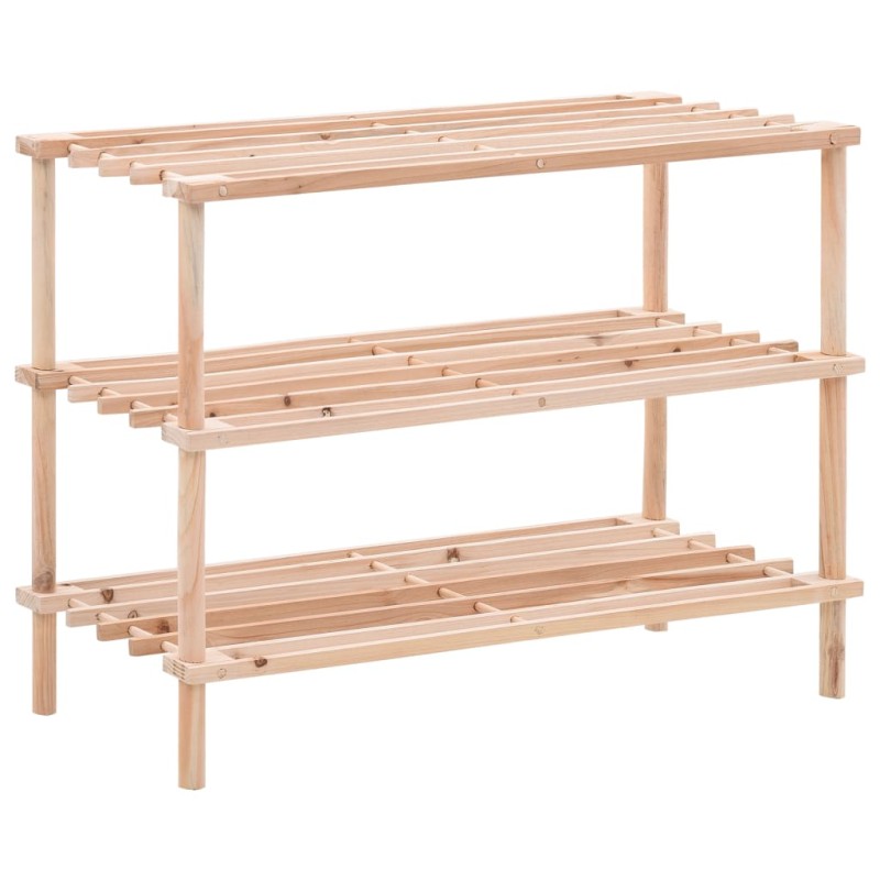 vidaXL Zapatero de 3 alturas madera maciza de abeto vidaXL Zapatero de 3 alturas madera maciza de abeto