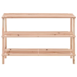 vidaXL Zapatero de 3 alturas madera maciza de abeto