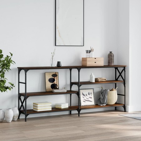 vidaXL Mesa consola madera de ingeniería marrón roble 180x29x76,5 cm