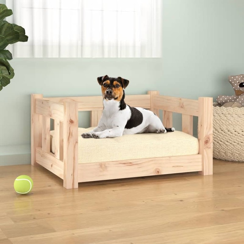 vidaXL Cama para perros madera maciza de pino 55,5x45,5x28 cm vidaXL Cama para perros madera maciza de pino 55,5x45,5x28 cm