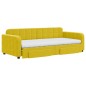 vidaXL Sofá cama nido con cajones terciopelo amarillo 90x200 cm