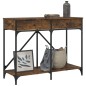 vidaXL Mesa consola madera de ingeniería roble ahumado 100x39x78,5 cm