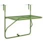vidaXL Mesa de balcón acero verde 60x40 cm vidaXL Mesa de balcón acero verde 60x40 cm