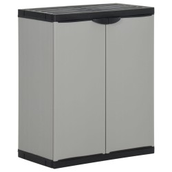 vidaXL Armario para desechos de jardín PP gris y negro 68x40x85 cm