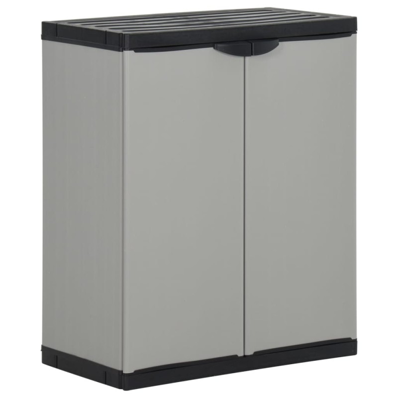 vidaXL Armario para desechos de jardín PP gris y negro 68x40x85 cm vidaXL Armario para desechos de jardín PP gris y negro 68x40x85 cm