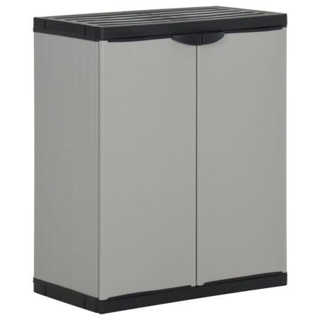 vidaXL Armario para desechos de jardín PP gris y negro 68x40x85 cm