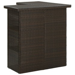 vidaXL Set de bar para jardín 8 pzas y cojines ratán sintético marrón