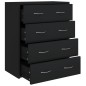 vidaXL Aparador con 4 cajones negro 60x30,5x71 cm vidaXL Aparador con 4 cajones negro 60x30,5x71 cm