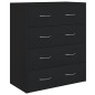 vidaXL Aparador con 4 cajones negro 60x30,5x71 cm vidaXL Aparador con 4 cajones negro 60x30,5x71 cm