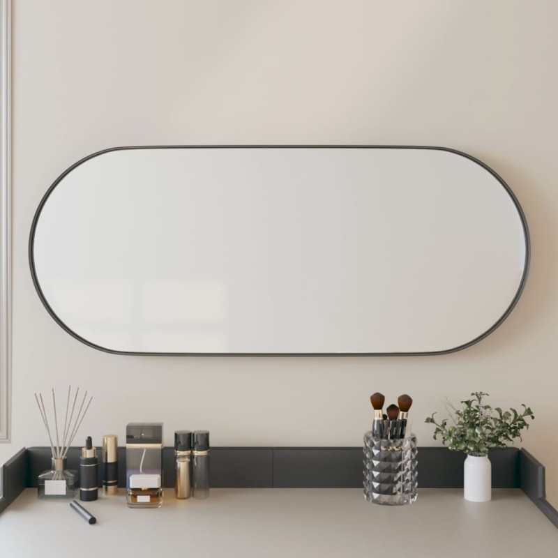 vidaXL Espejo de pared ovalado negro 25x60 cm vidaXL Espejo de pared ovalado negro 25x60 cm