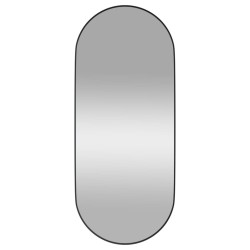 vidaXL Espejo de pared ovalado negro 25x60 cm