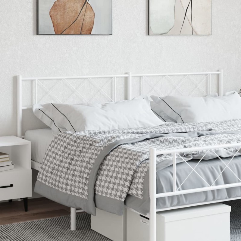 vidaXL Cabecero de metal blanco 180 cm vidaXL Cabecero de metal blanco 180 cm