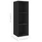 vidaXL Muebles de salón de pared 2 pzas madera ingeniería negro brillo