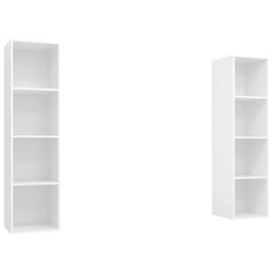vidaXL Muebles de salón de pared 2 piezas madera de ingeniería blanco