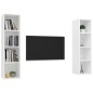 vidaXL Muebles de salón de pared 2 piezas madera de ingeniería blanco