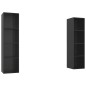 vidaXL Muebles de salón de pared 2 pzas madera ingeniería negro brillo