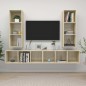 vidaXL Muebles de salón de pared 4 pzas madera ingeniería roble Sonoma