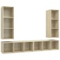 vidaXL Muebles de salón de pared 4 pzas madera ingeniería roble Sonoma